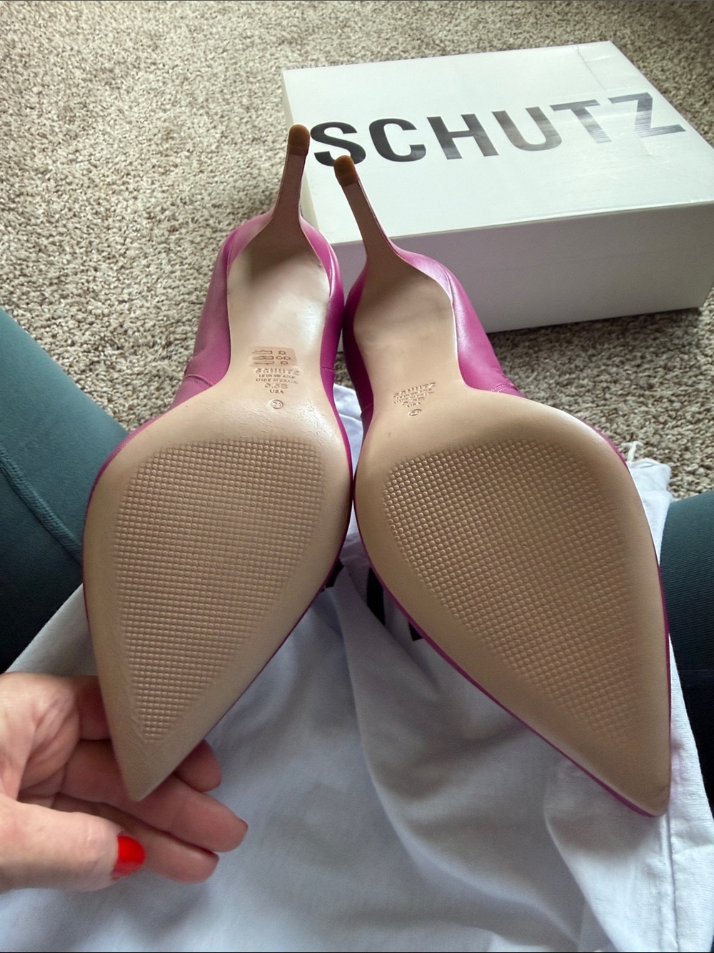 SCHUTZ Pink Betsey Pointed Toe Stiletto Ankle Boots Sz 9.5M - Picture 5 of 9